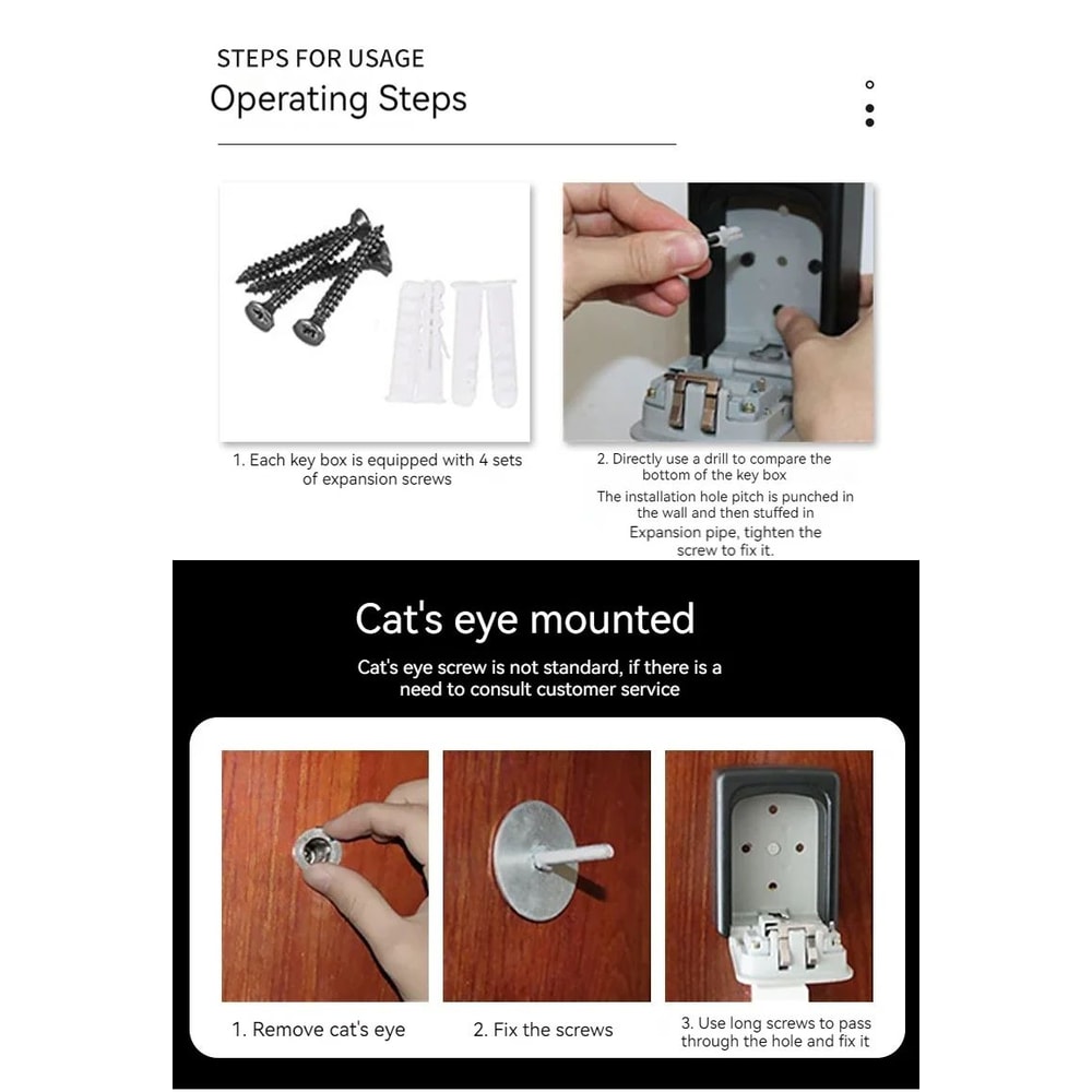 4 Digit Key Lock Box Waterproof Outdoor Key Storage 10