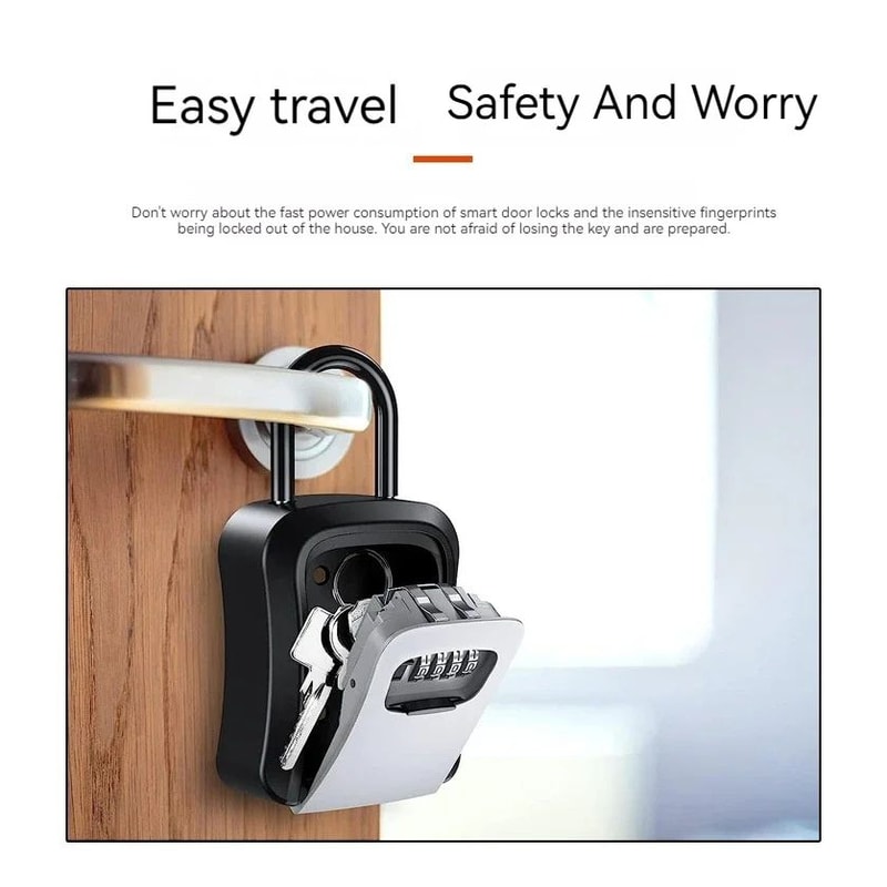4 Digit Key Lock Box Waterproof Outdoor Key Storage 11