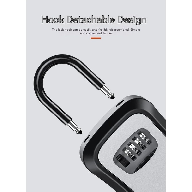 4 Digit Key Lock Box Waterproof Outdoor Key Storage 12