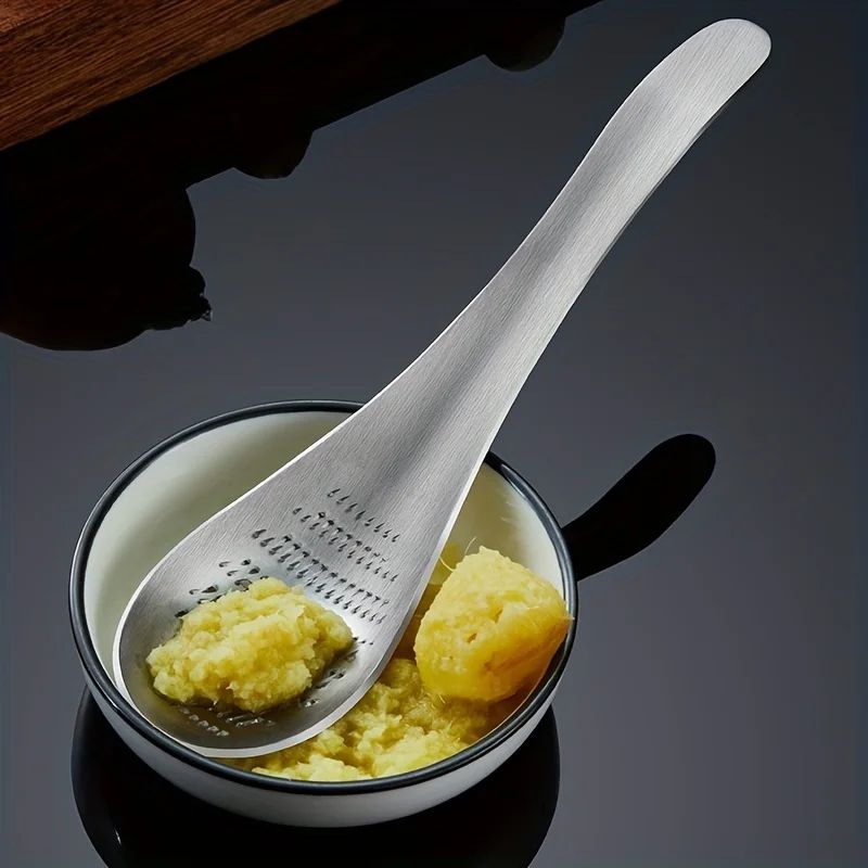 Stainless Steel Garlic Ginger Grater Spoon Kitchen Tool 3