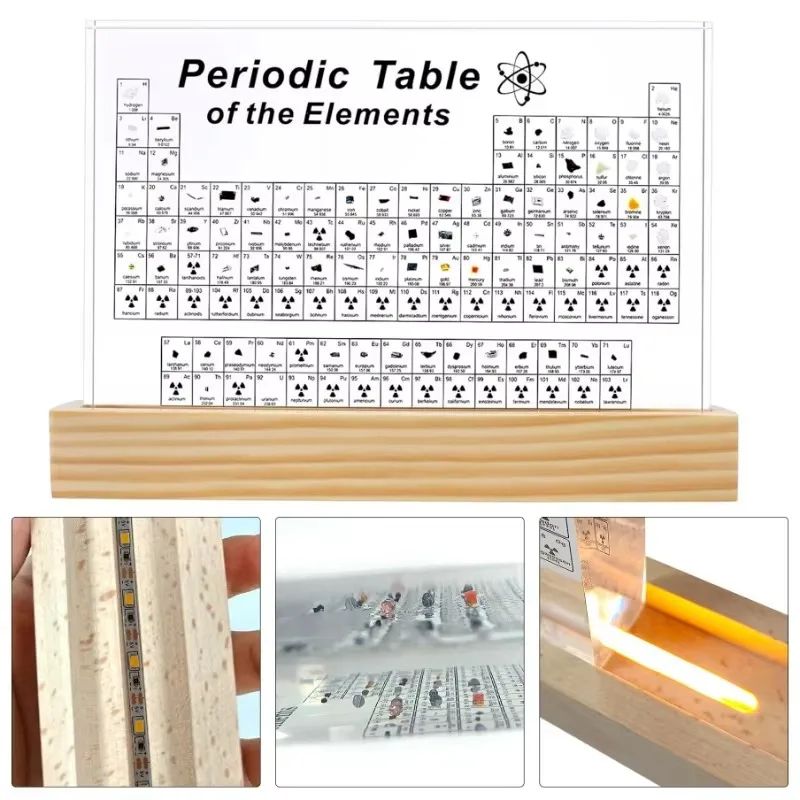 Acrylic Periodic Table Display Science Desk Decor Ornament 3