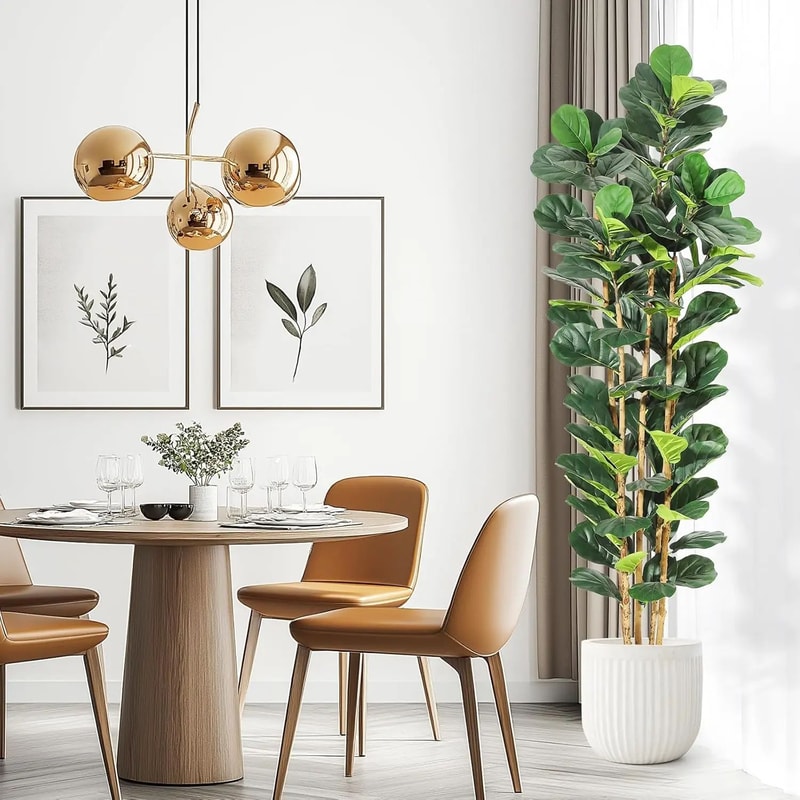 Artificial Fiddle Leaf Fig Tree With Pot For Home Decor 11