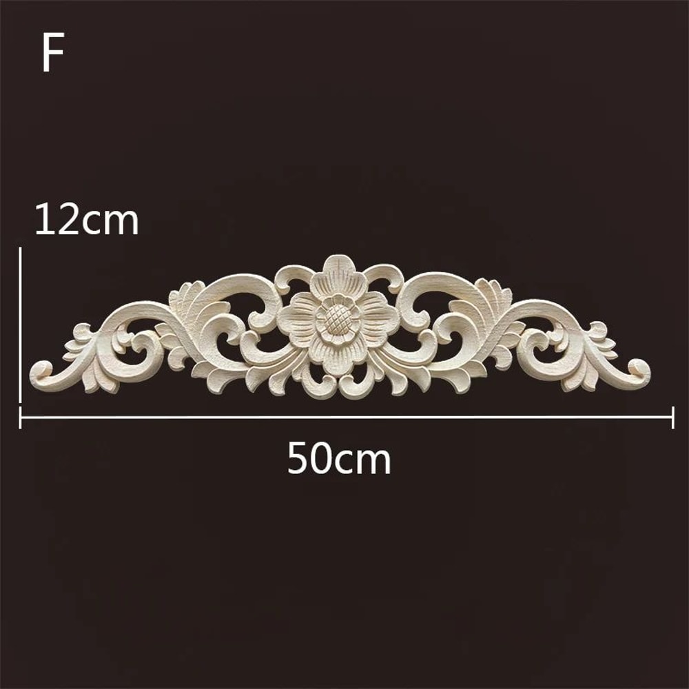 Vintage Floral Wood Appliques For Furniture Decoration 12
