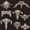 Floral Wood Corner Appliques For Furniture Decor 0