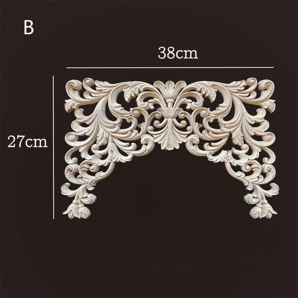Floral Wood Corner Appliques For Furniture Decor 8