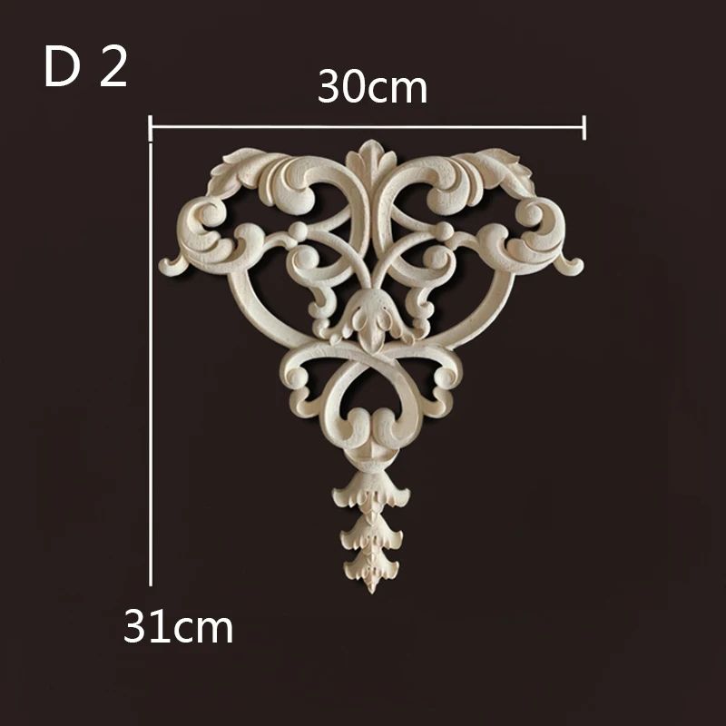 Floral Wood Corner Appliques For Furniture Decor 22