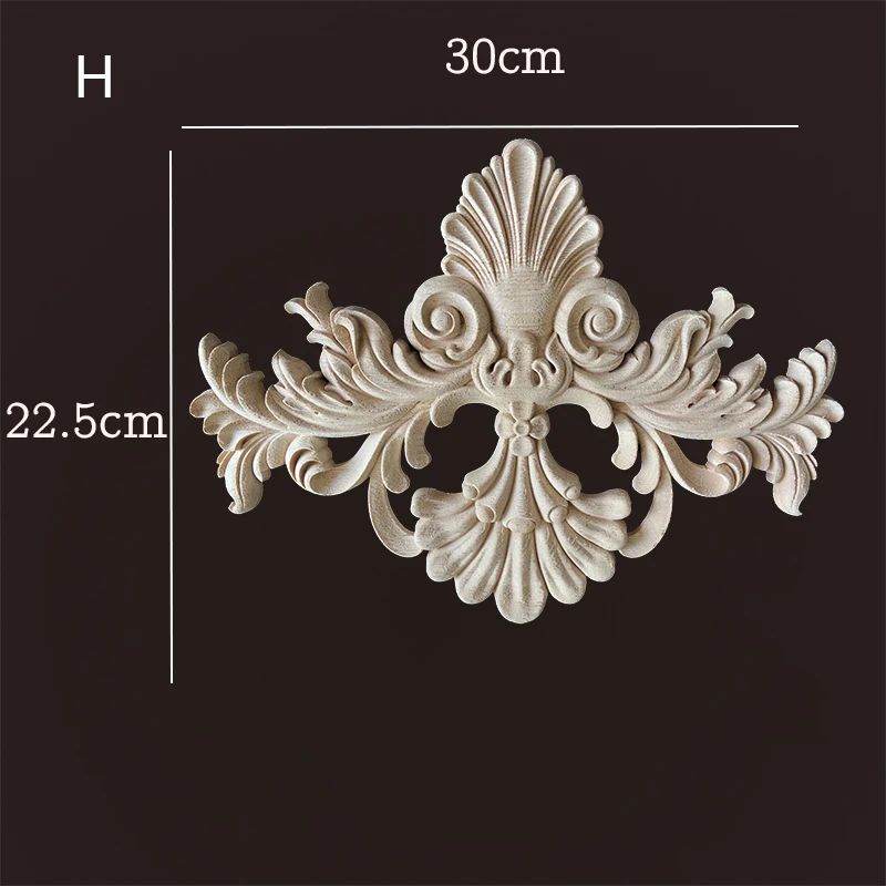 Floral Wood Corner Appliques For Furniture Decor 27