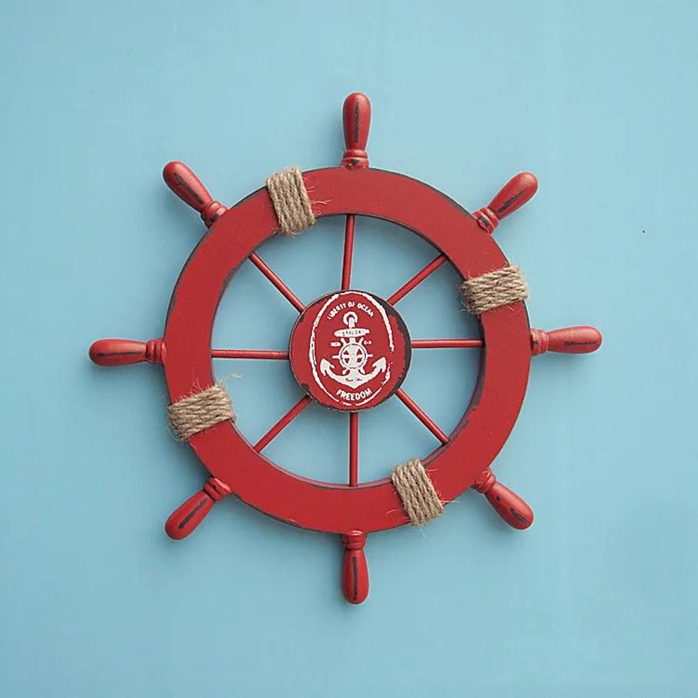 Vintage Nautical Ship Wheel Wooden Wall Decor 3