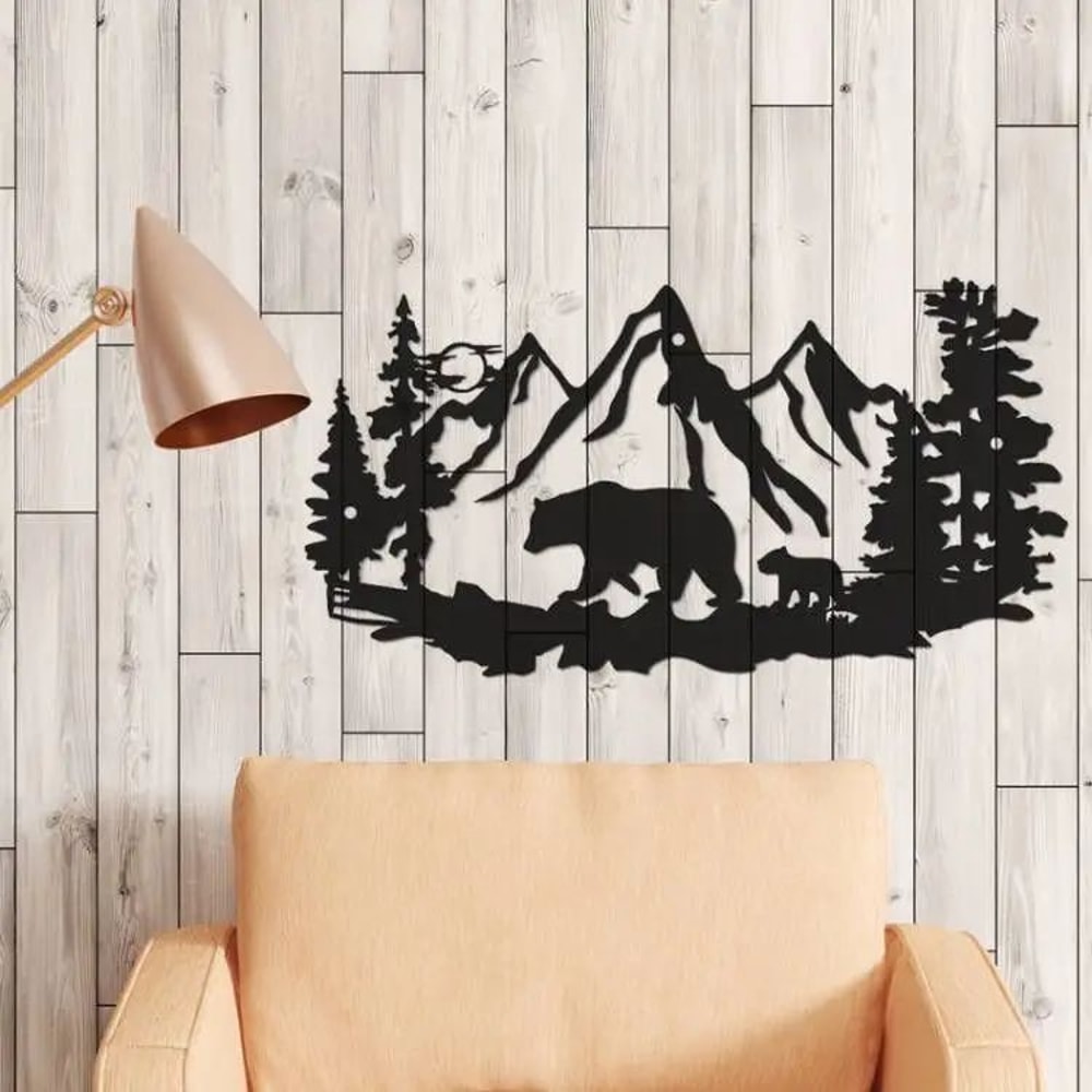 Rustic Bear Metal Wall Art Cabin Decor 6