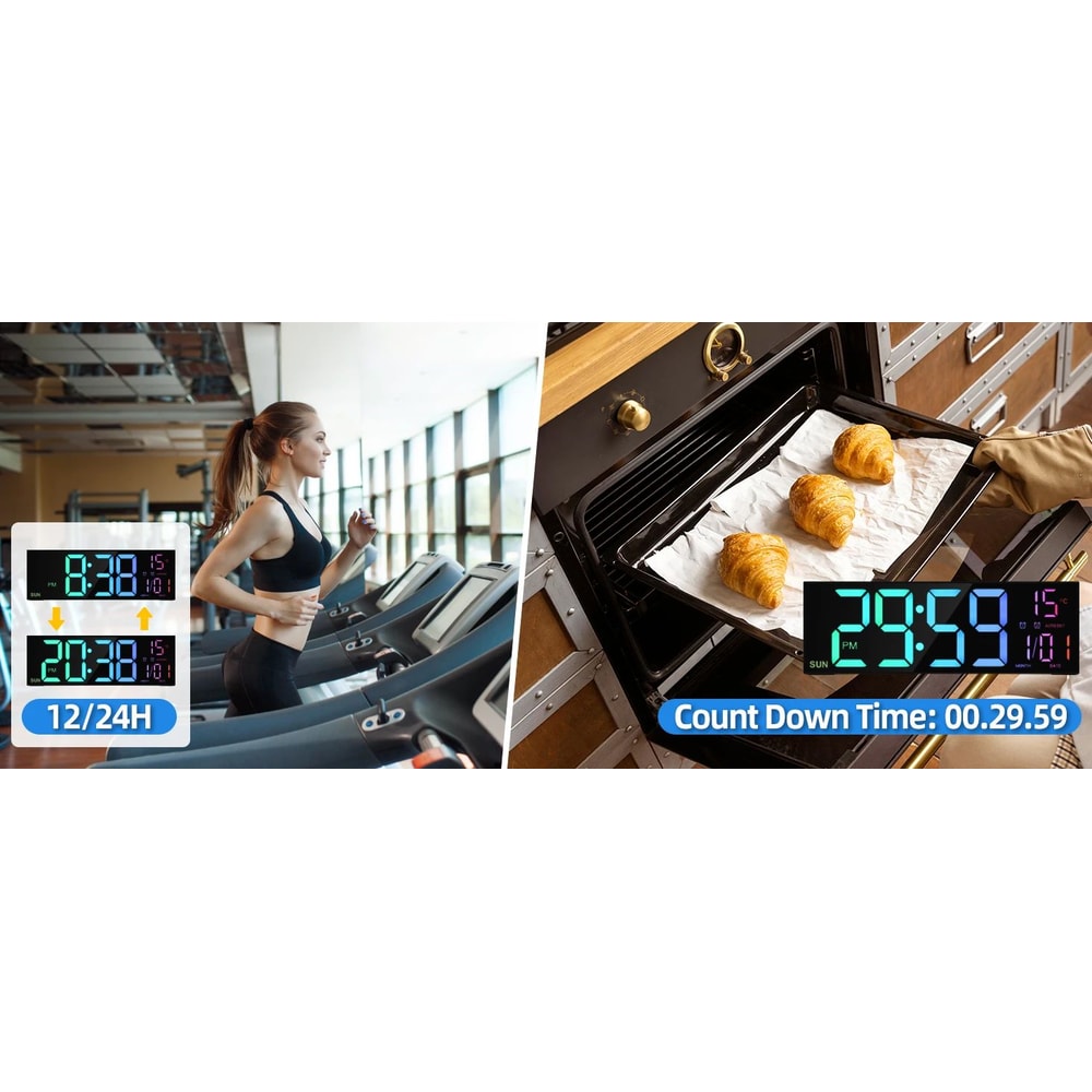 Large LED Digital Wall Clock With Remote Control 8