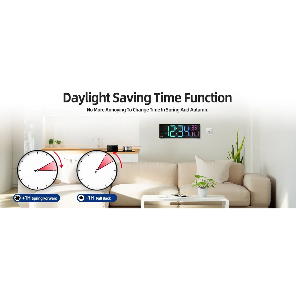 Large LED Digital Wall Clock With Remote Control 9
