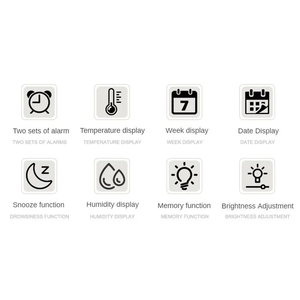 Large LED Digital Wall Clock With Temperature And Humidity 7