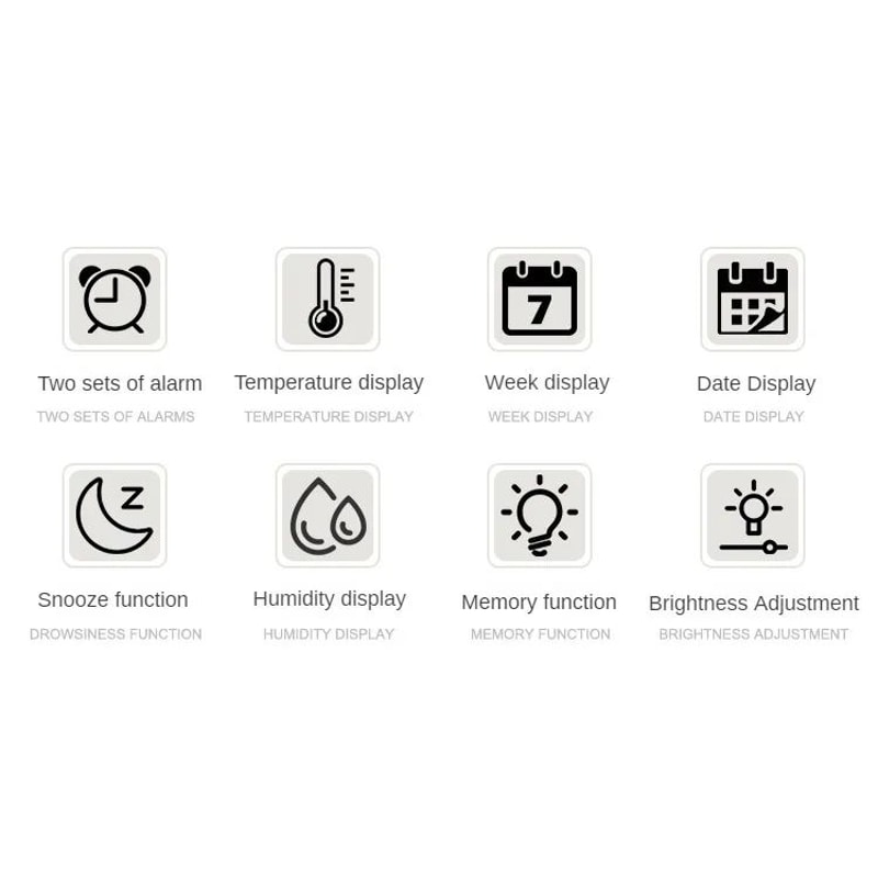 Large LED Digital Wall Clock With Temperature And Humidity 7