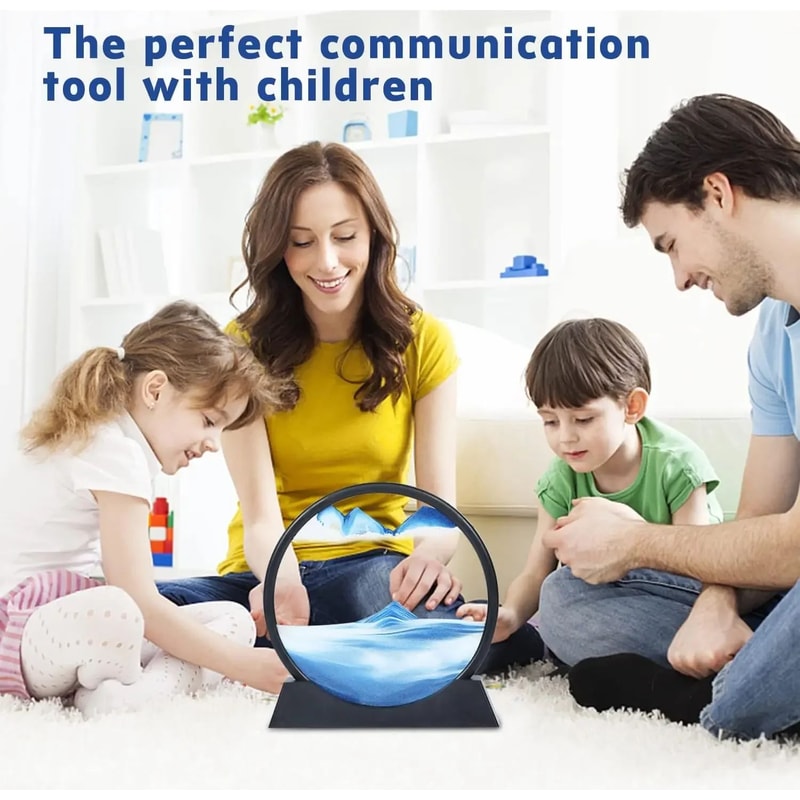 3D Moving Sand Art Round Glass Decor 8