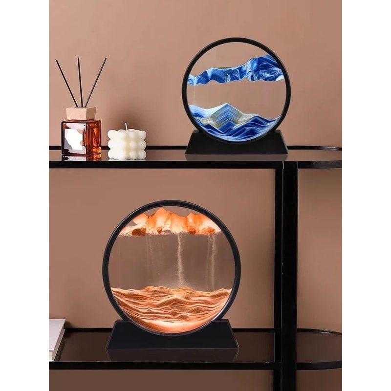 3D Moving Sand Art Round Glass Decor 9