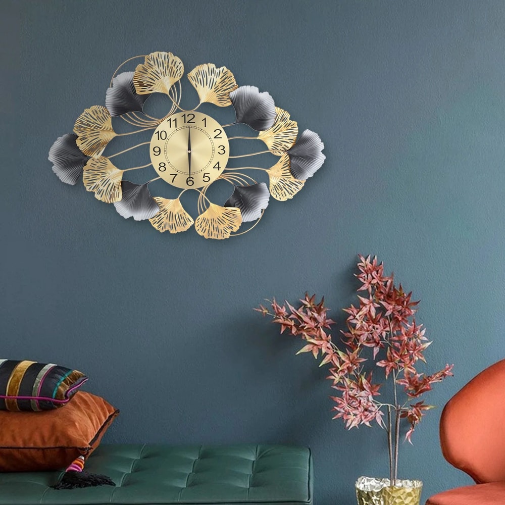 Luxury Modern Gold Wall Clock Large Decorative Art 6