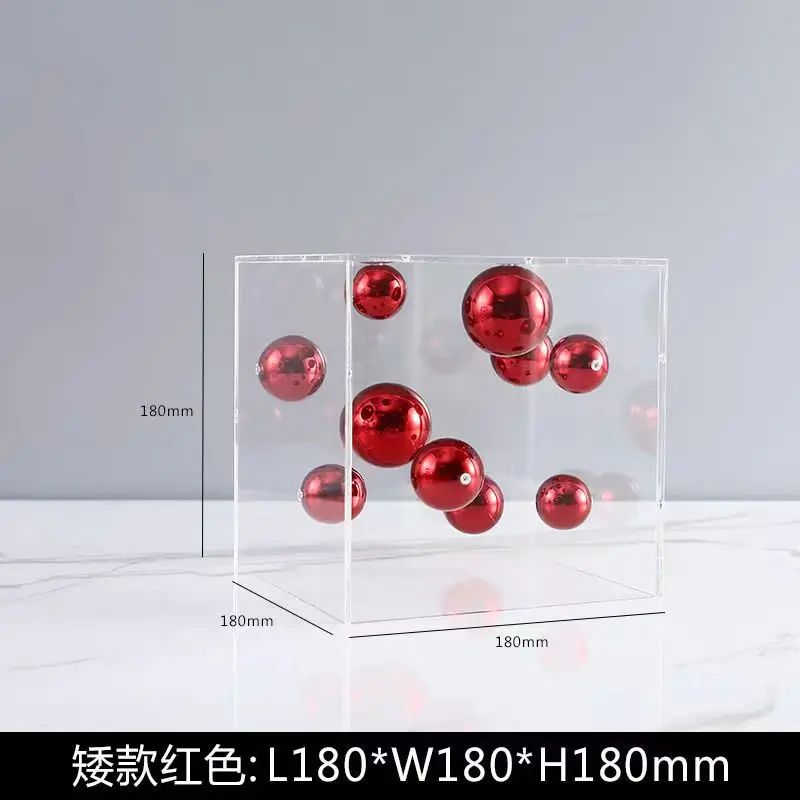 Modern Acrylic Sphere Decor In Square Display Case 7