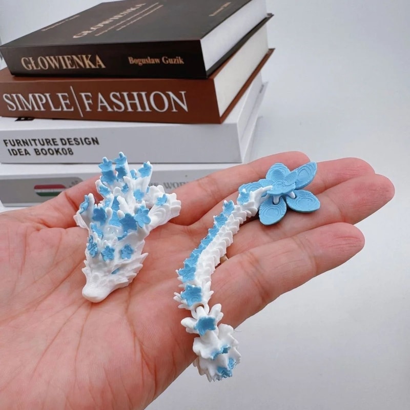 3D Printed Cherry Blossom Dragon Movable Figure Decor 6