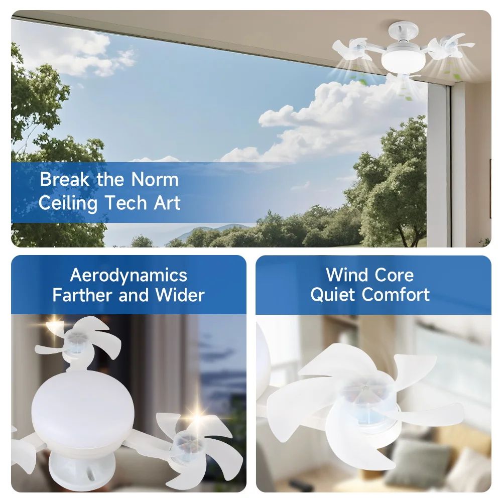 Modern LED Ceiling Fan With Remote Control And Adjustable Speed 8