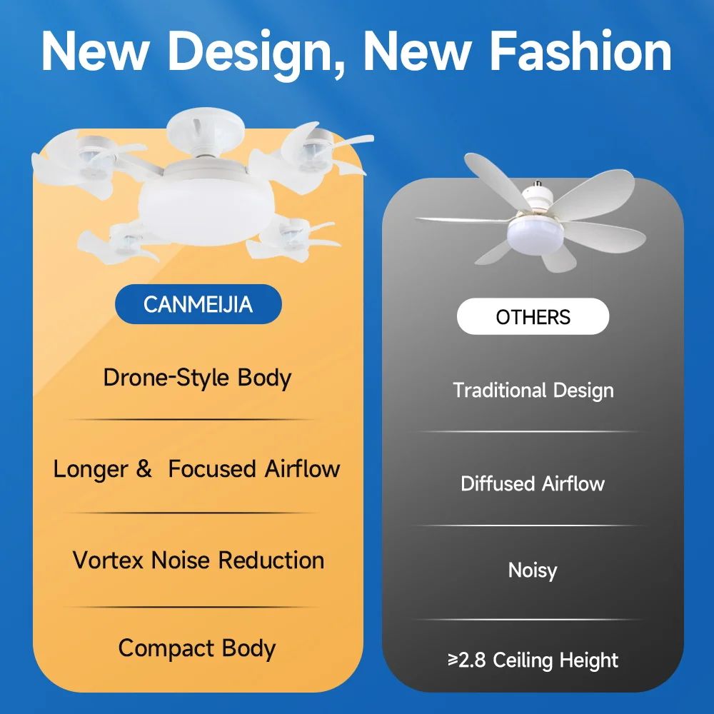 Modern LED Ceiling Fan With Remote Control And Adjustable Speed 9