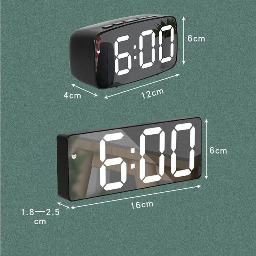 LED Mirror Digital Alarm Clock With Voice Control 6