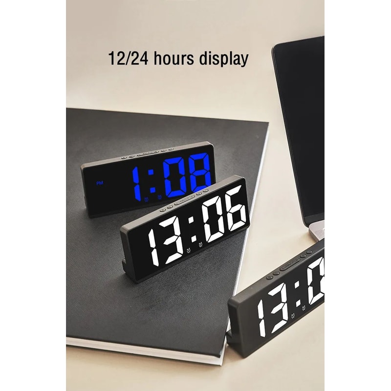LED Mirror Digital Alarm Clock With Voice Control 9