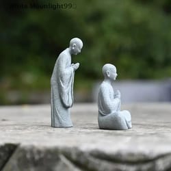 zen wishing monk mini garden ornament