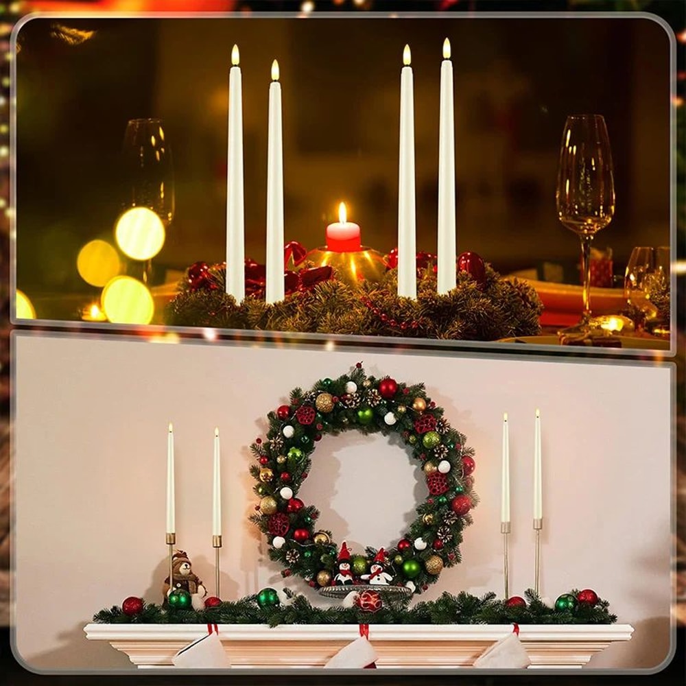 Flameless LED Taper Candles Set With Flickering Light 4