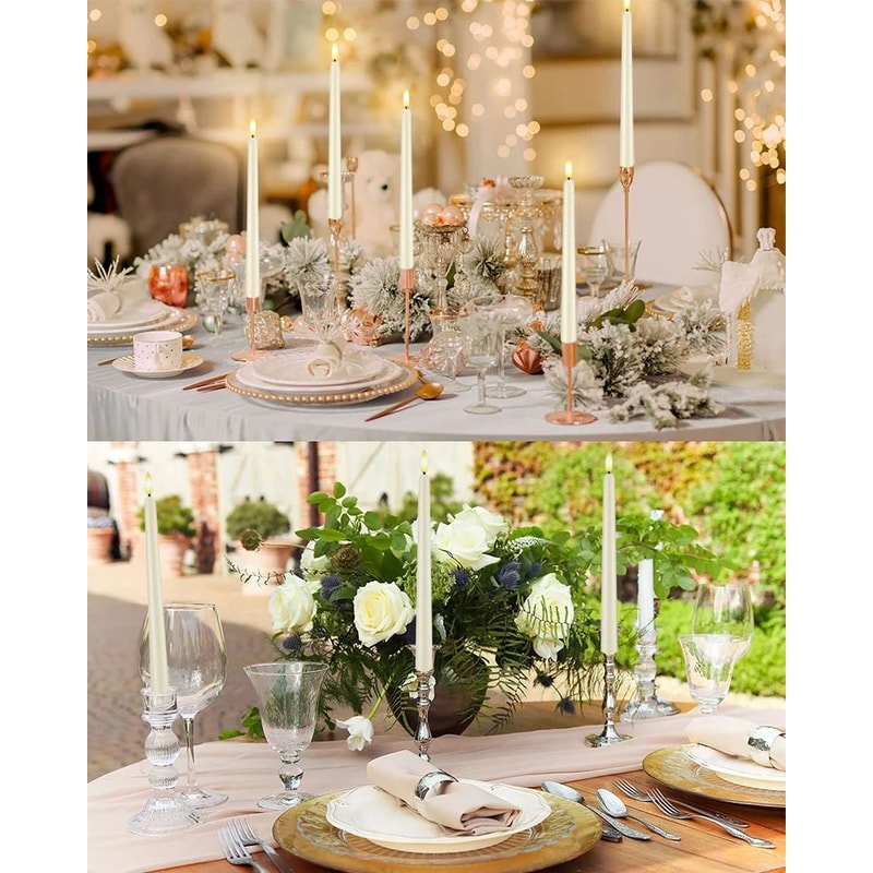 Flameless LED Taper Candles Set With Flickering Light 7