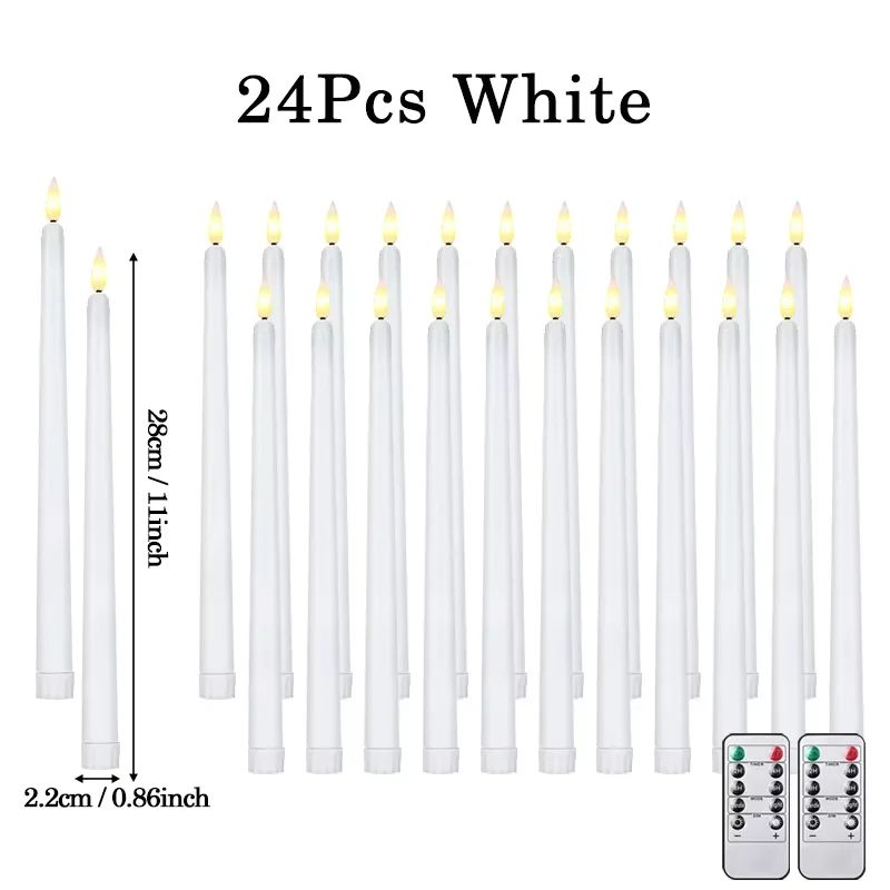 Flameless LED Taper Candles Set With Flickering Light 15