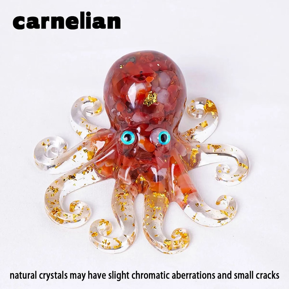 Crystal Gravel Octopus Resin Decor Ornament 9