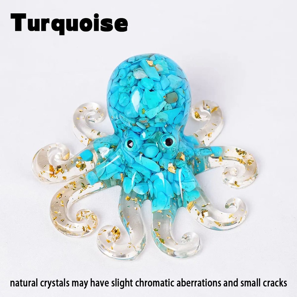 Crystal Gravel Octopus Resin Decor Ornament 6