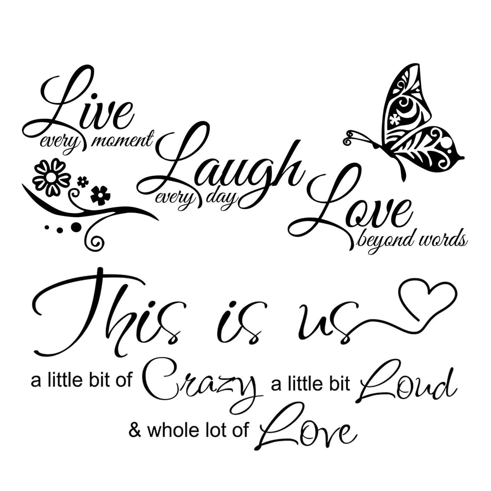 Live Laugh Love Butterfly Wall Sticker Decor 0