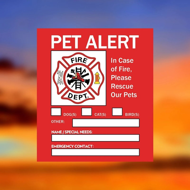 Pet Alert Emergency Window Sticker Set 14