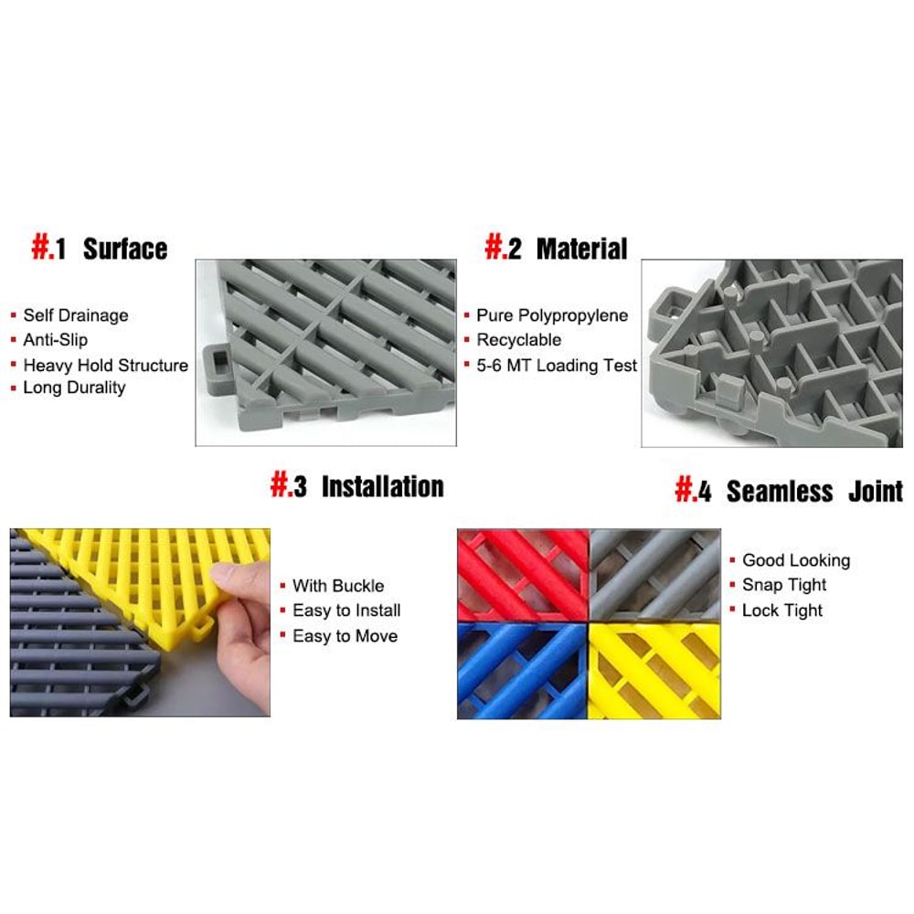 Interlocking Garage Floor Tiles Portable Outdoor Flooring 8