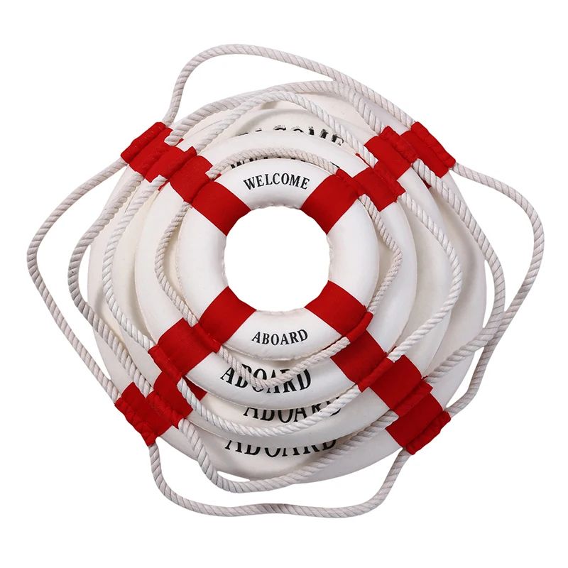 Mediterranean Lifebuoy Wall Decor Nautical Hanging Ornament 2