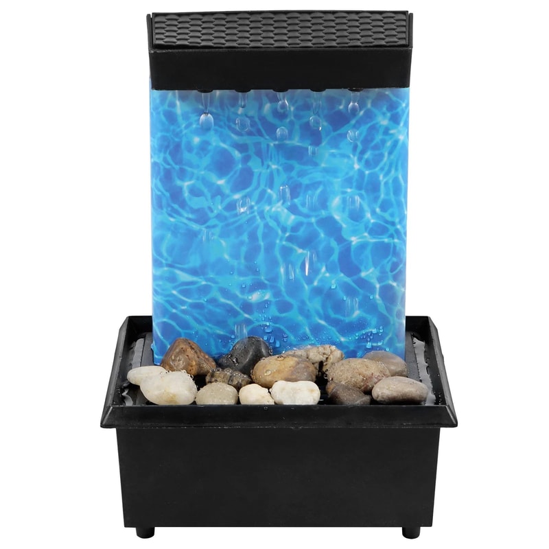 Mini Tabletop Water Fountain With LED Light Decor 9