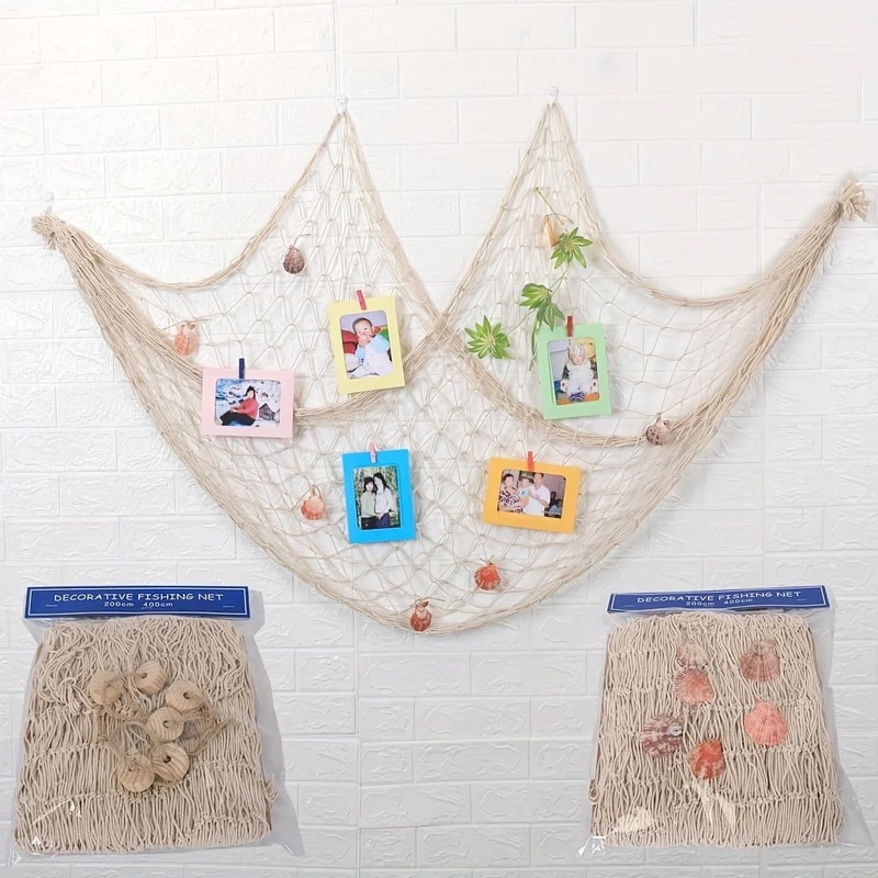 Nautical Fishing Net Wall Decor Beach Theme Hanging 2