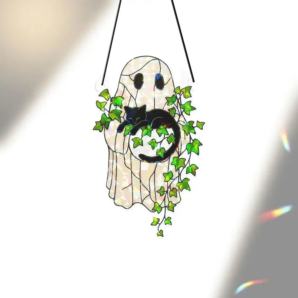 Cute Halloween Ghost Acrylic Suncatcher Window Hanging Decor 6