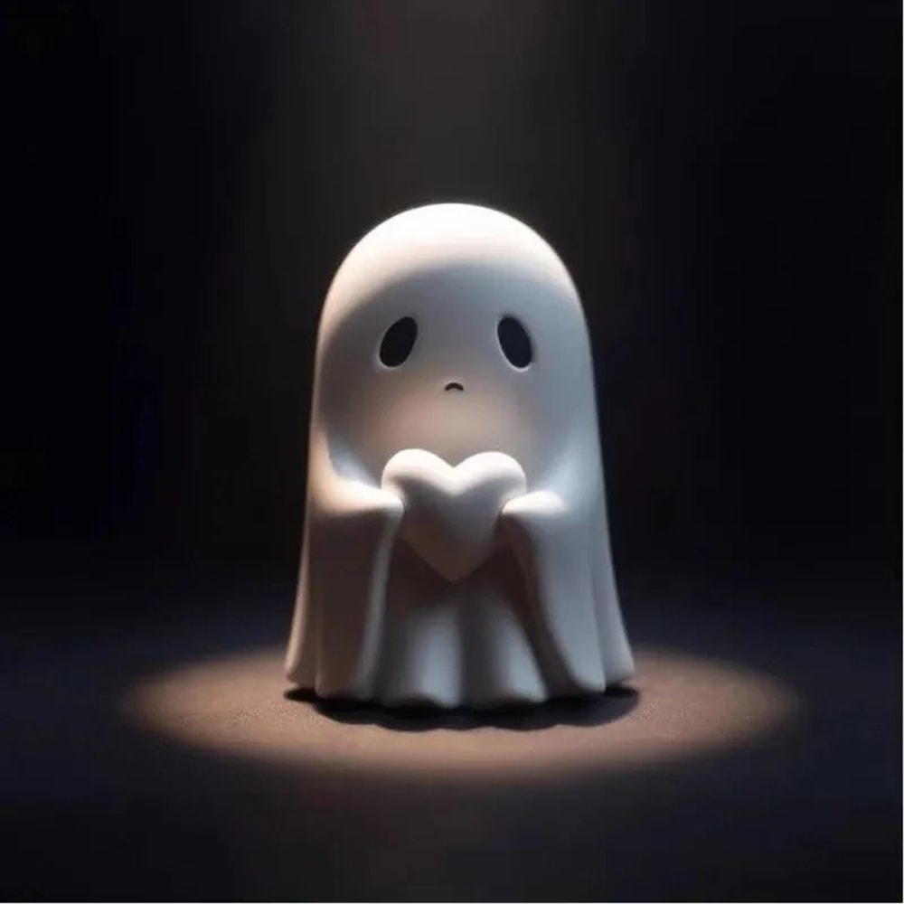 Funny Middle Finger Ghost Figurine Cute Halloween Decor 3