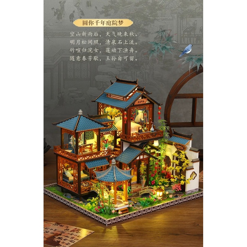 Elegant Orchid Pavilion DIY Book Nook Kit 6