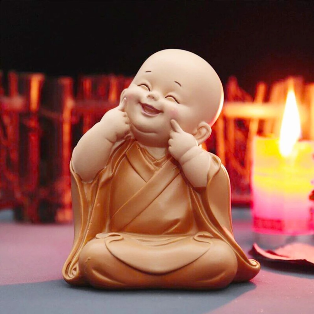 Cute Mini Monk Buddha Resin Figurine 6