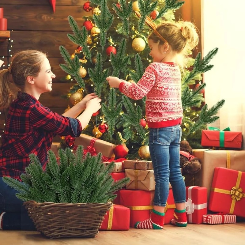 Artificial Pine Needle Branches Christmas Decor Set 6