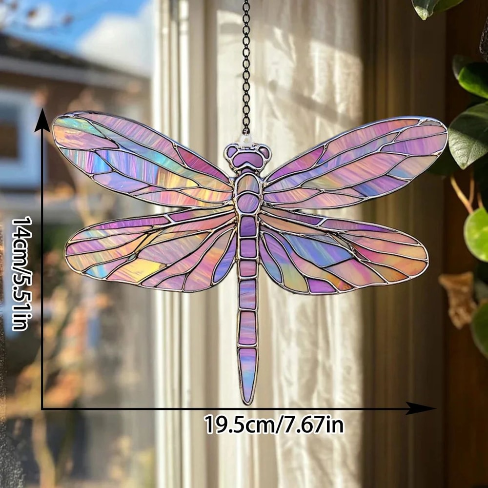 Colorful Acrylic Dragonfly Suncatcher Decor 6