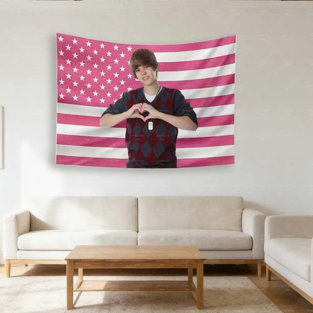 Justin Bieber American Flag Wall Banner 4