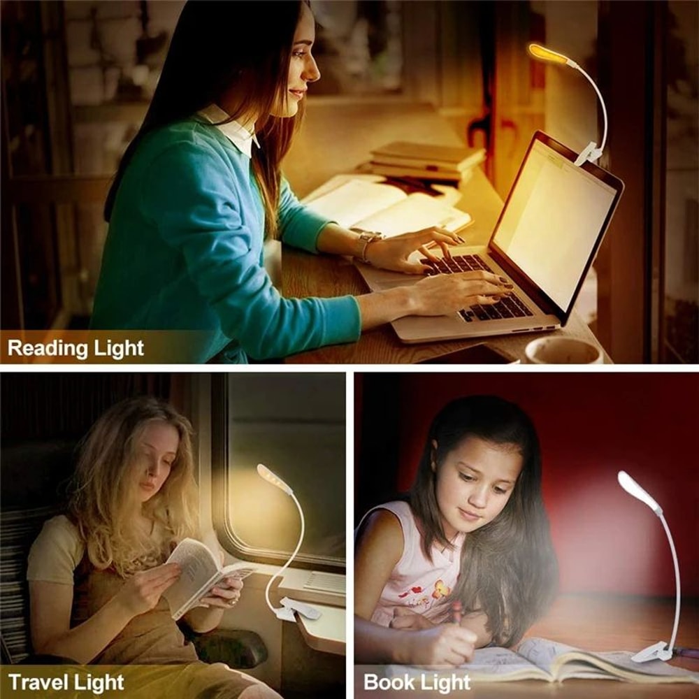 Mini USB Rechargeable Clip On Book Light 9
