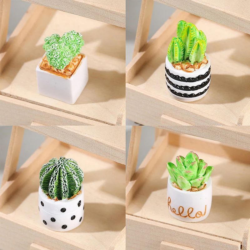 Mini Resin Dollhouse Plant Pot Decor 5