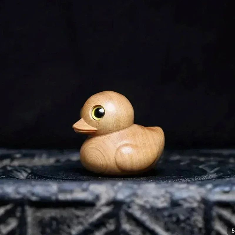 Funny Middle Finger Duck Wooden Figurine 4