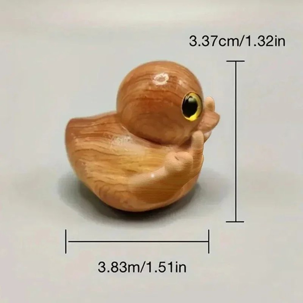Funny Middle Finger Duck Wooden Figurine 5