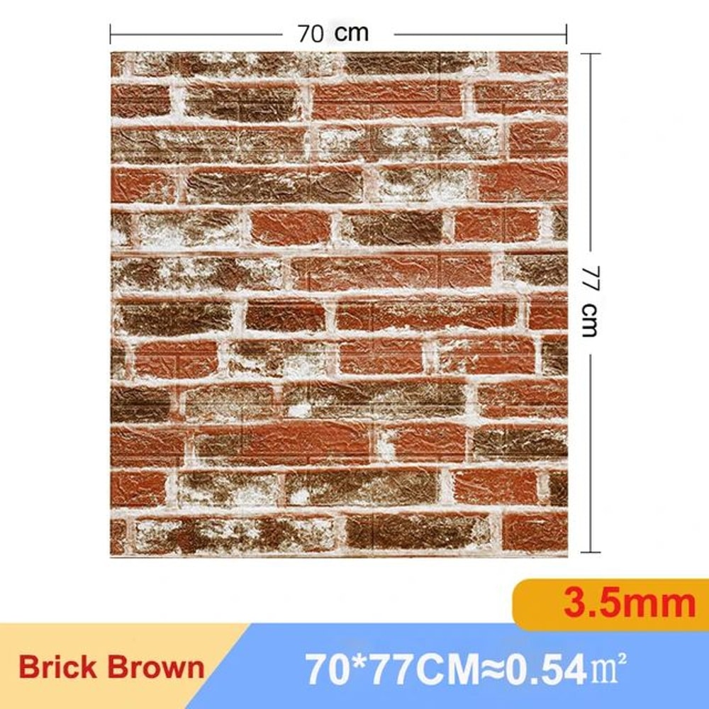 3D Brick Wall Sticker Set Self Adhesive Panels 22